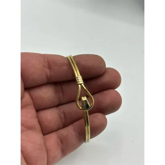 Gold Plated Knot Bangle Bracelet Fashionable Design - Picture 2 of 4